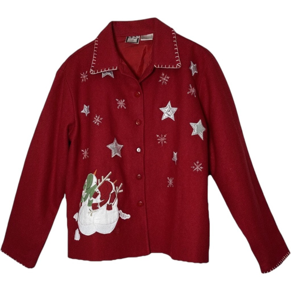 Vintage Take Two Clothing Co Women Wool Blend embroidered front-button Jacket